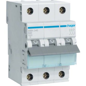 Автоматический выключатель 40/3/B (6кА) Hager MBN340E